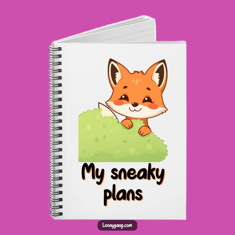 Funny Fox Notebook: Mischievous Grin Peeking Idea Journal