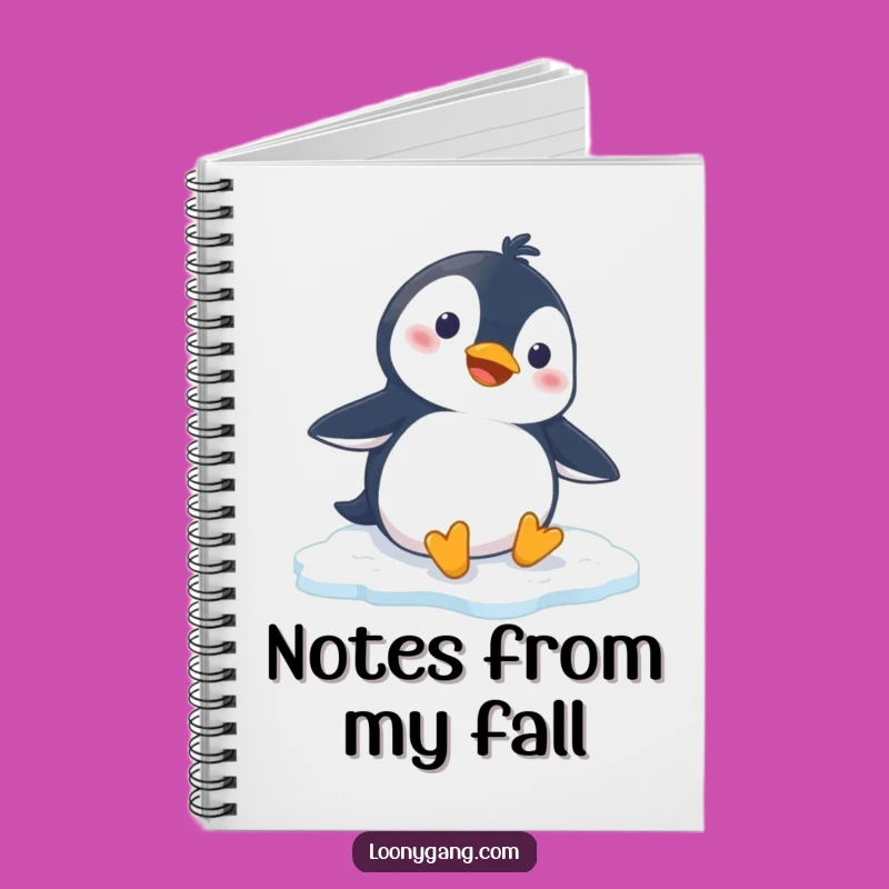 Funny Penguin Slipping Notebook: Cartoon Journal for Jotting Down Hilarious Thoughts