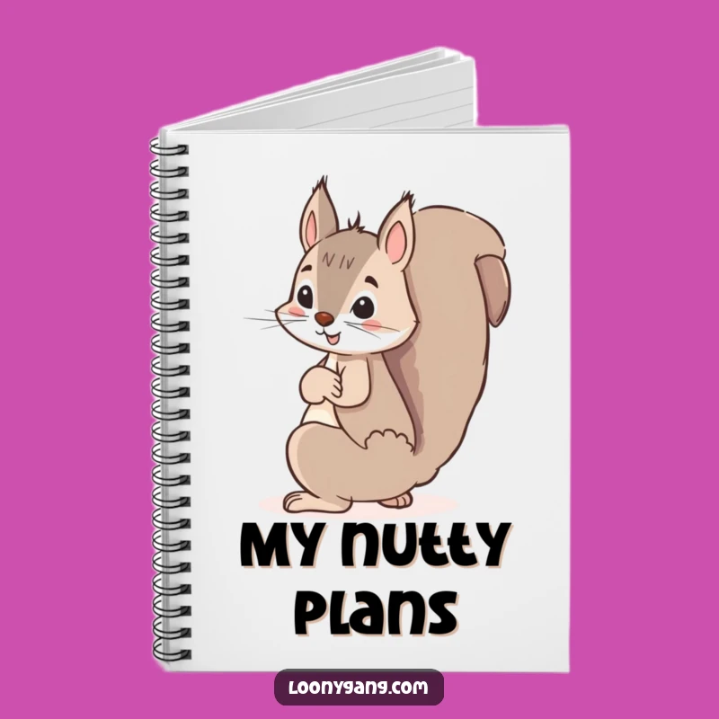 Funny Squirrel Hiding Acorn Notebook - Mischievous Nutty Journal Gift
