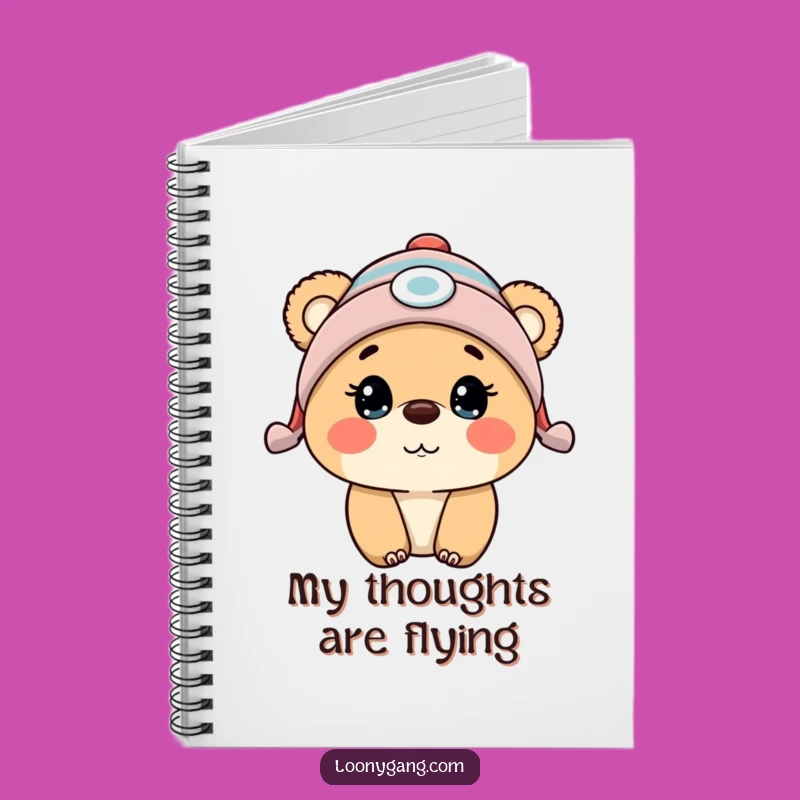 Funny Surprised Bear Cub Propeller Beanie Notebook Jot Down Funny Thoughts