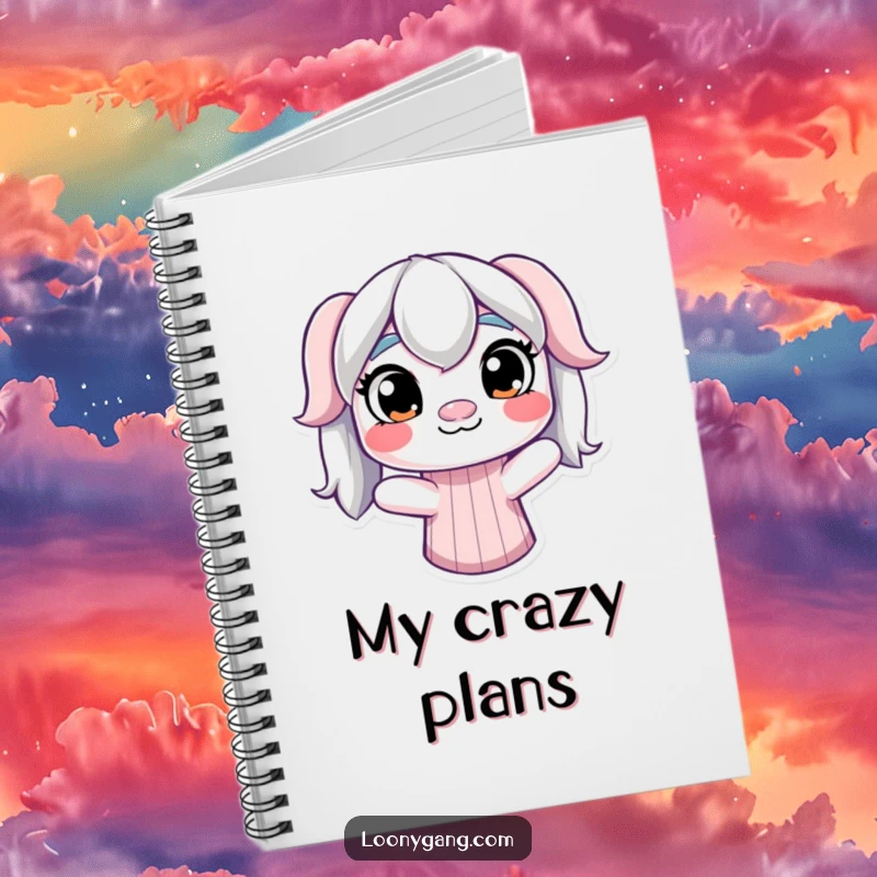 Funny Derpy Sock Puppet Notebook: A journal with a derpy sock puppet, mismatched wiggling eyes, ideal for jotting down quirky ideas.