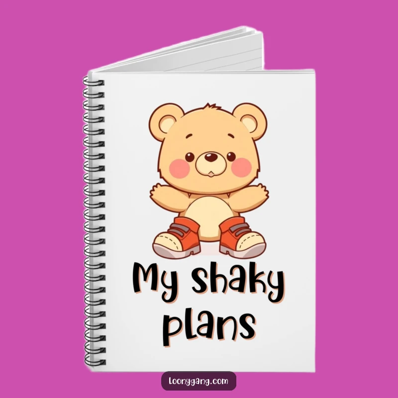 Funny Bear Cub Big Shoes Notebook - Adorable Wobbling Journal