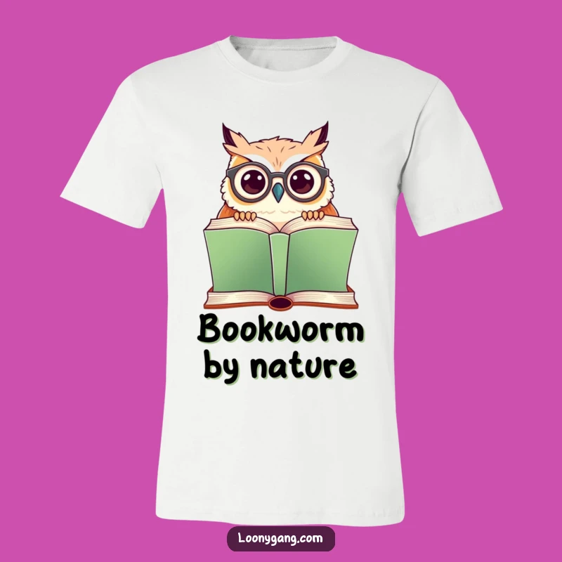 Funny Owl Scholar T-Shirt: Quirky Glasses-Wearing Bird Over Book, Hilarious Gift Idea