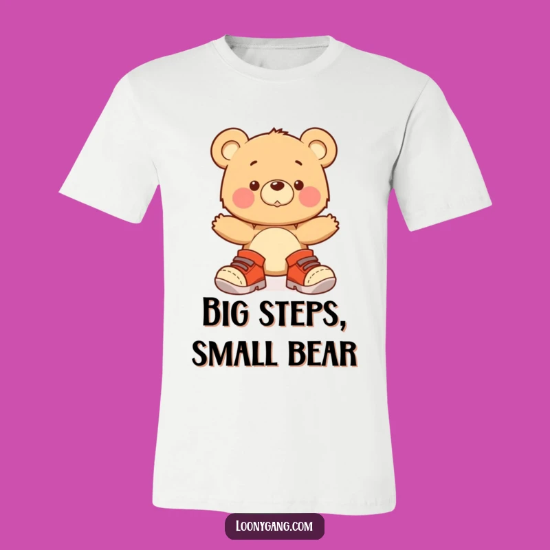 Funny Bear Cub Big Shoes T-Shirt - Adorable Wobbling Animal Tee