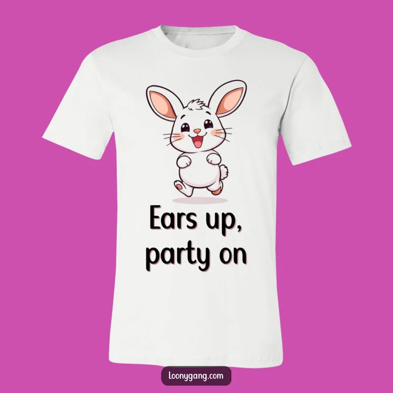 Funny Bunny Hop T-Shirt - Big Ears Tee, Adorable Animal Gift