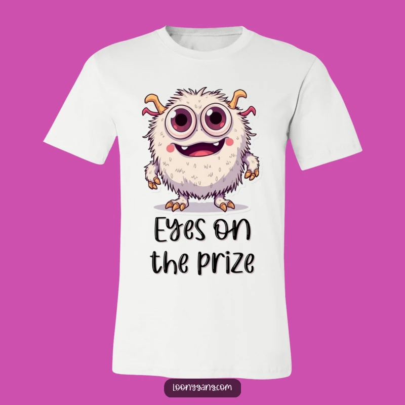 Funny Fuzzy Monster T-Shirt: Tripping Eyes - Wear Your Clumsiness!