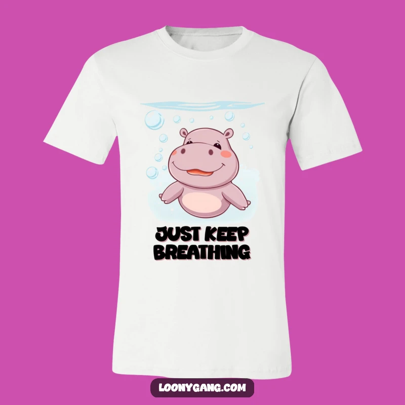 Funny Giggling Hippo Bubble Tee: Wearable Underwater Laughter, Perfect Funny Gift