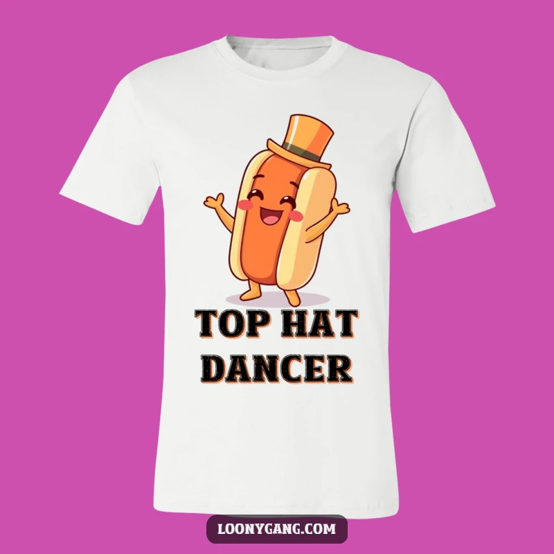 Funny Hot Dog Jig T-Shirt: Top Hat Wiener Dance Tee - Hilarious Gift