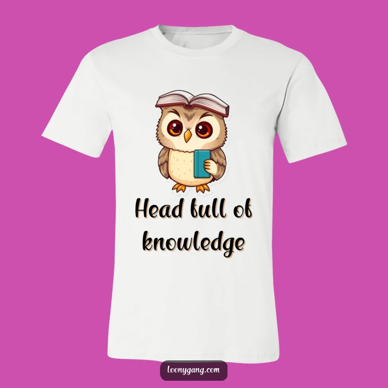 Funny Owl Cub Book Head T-Shirt - Bewildered Scholar Tee