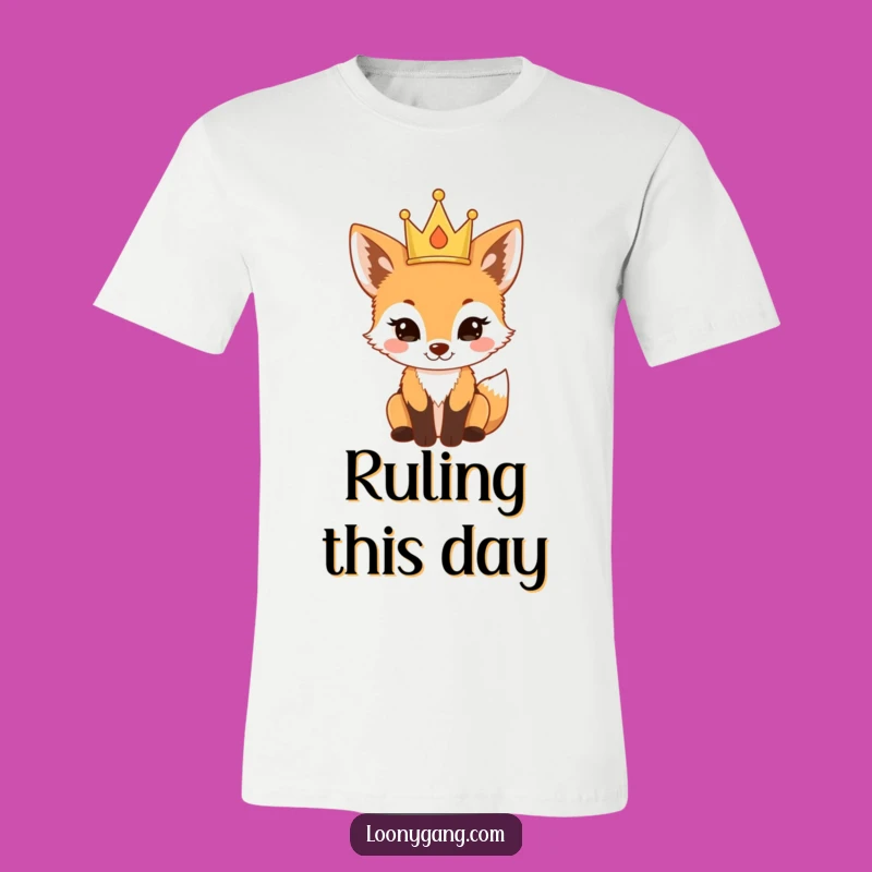 Funny Proud Fox Cub Crown Tee: Wear Your Royalty, Adorable Funny Gift