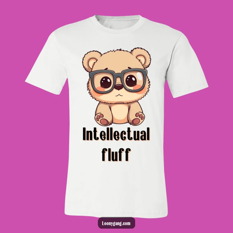 Funny Bear Cub Glasses T-Shirt: Silly Pup Apparel for Curious Minds