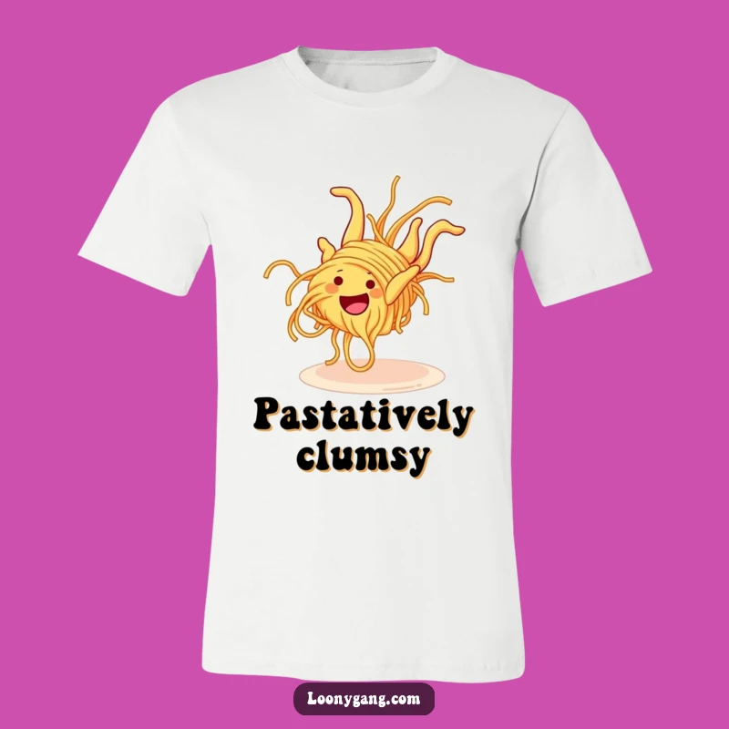 Funny Spaghetti Somersault T-Shirt: Grinning Noodle Tee, Great Funny Gift