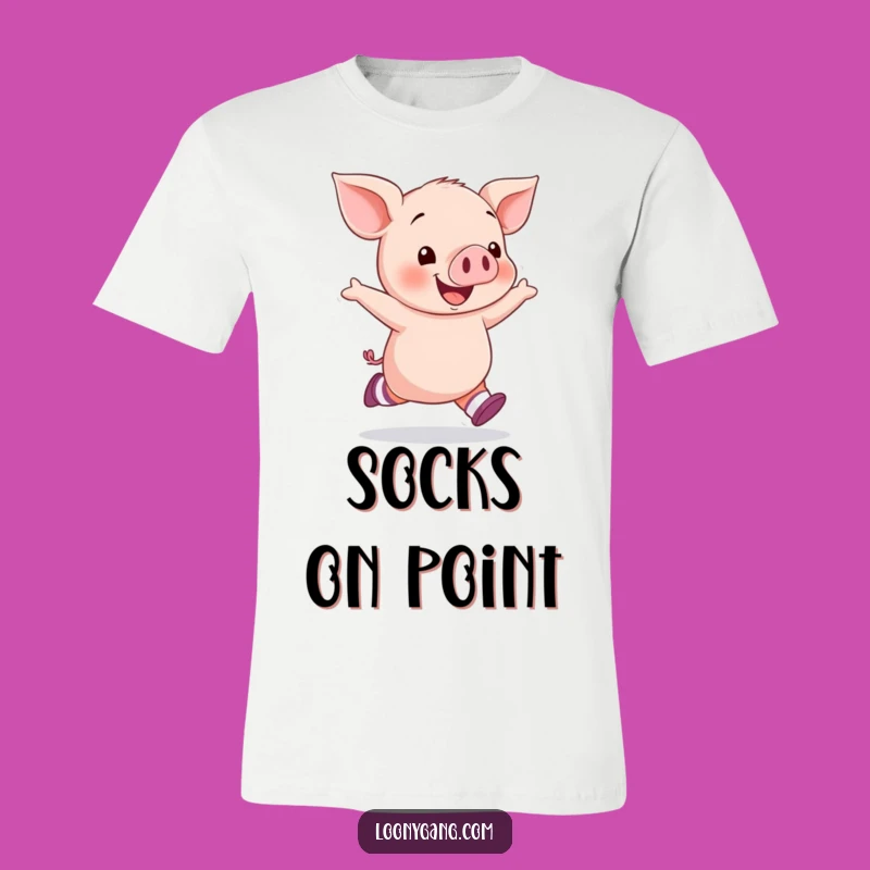Funny Piglet Socks T-Shirt - Hilarious Wear for Joyful Spirits