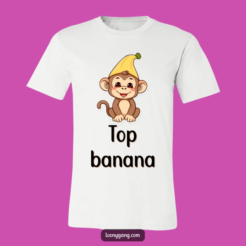 Funny Monkey T-Shirt: Banana Hat Style - Silly Primate Humor Tee