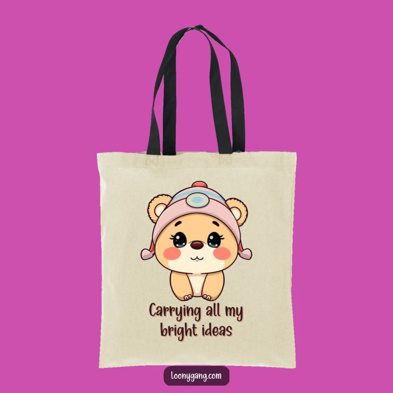 Funny Surprised Bear Cub Propeller Beanie Tote Bag Your Go-To Funny Gift