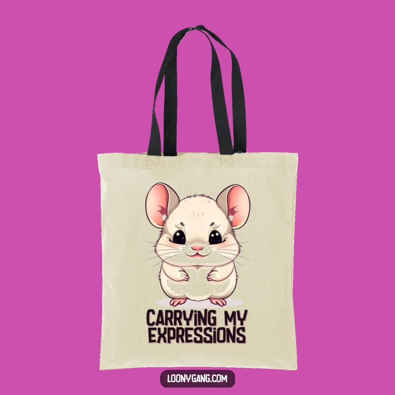 Funny Chinchilla Tote Bag: Funny Face Carryall, Pet Lover Gift