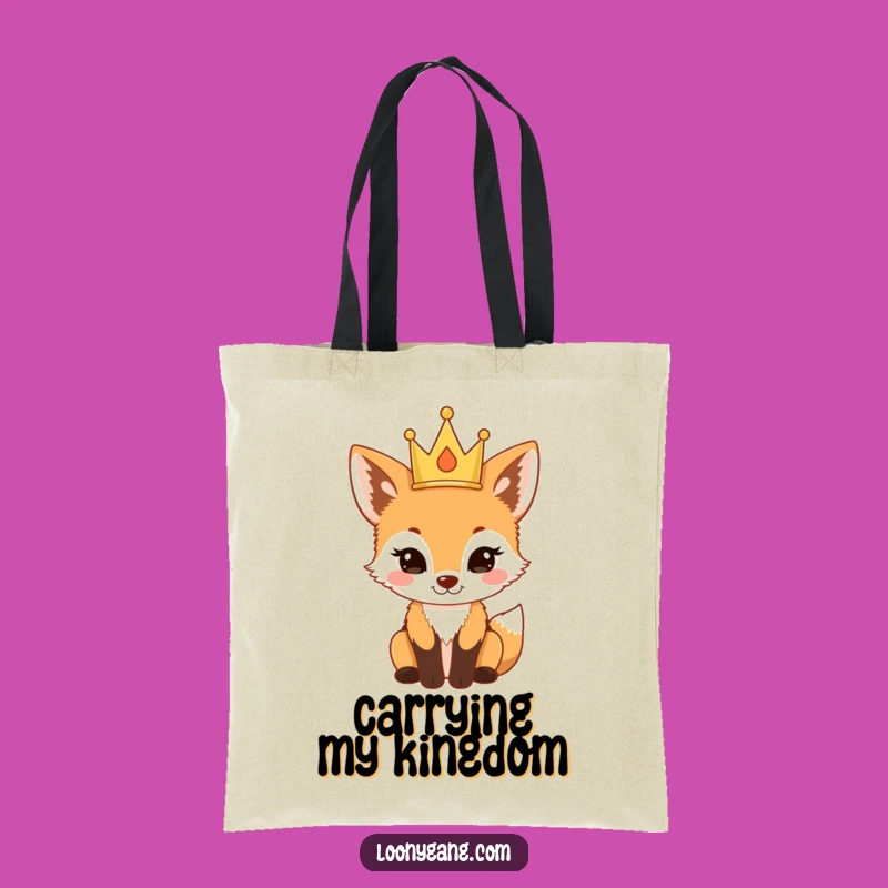 Funny Proud Fox Cub Tote Bag: Carry Your Majesty, Chic Funny Gift