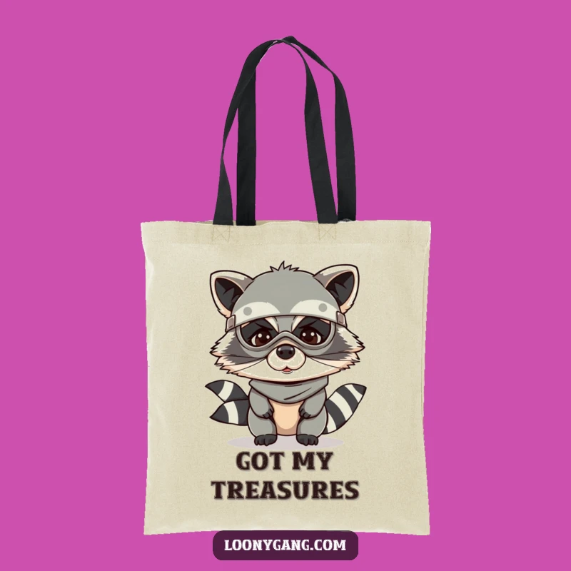 Funny Raccoon Bandit Tote Bag: Carry Your Treasures with Mischief