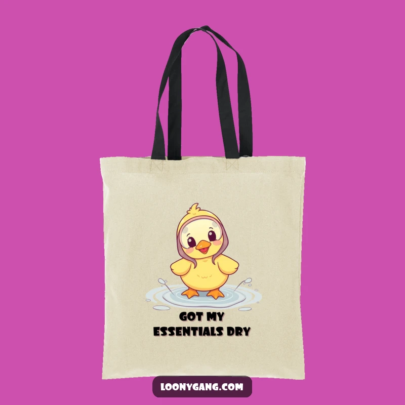 Funny Duckling Splash Tote Bag: Cute Galoshes Accessory, Ideal Cheerful Gift
